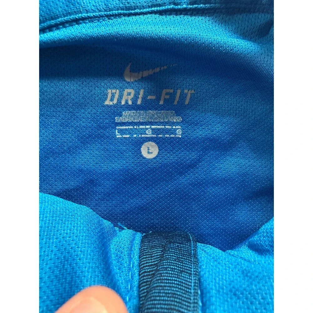 Nike Dri-FIT Mens Large Blue Space Dye Quarter Zip Pullover Running Shirt